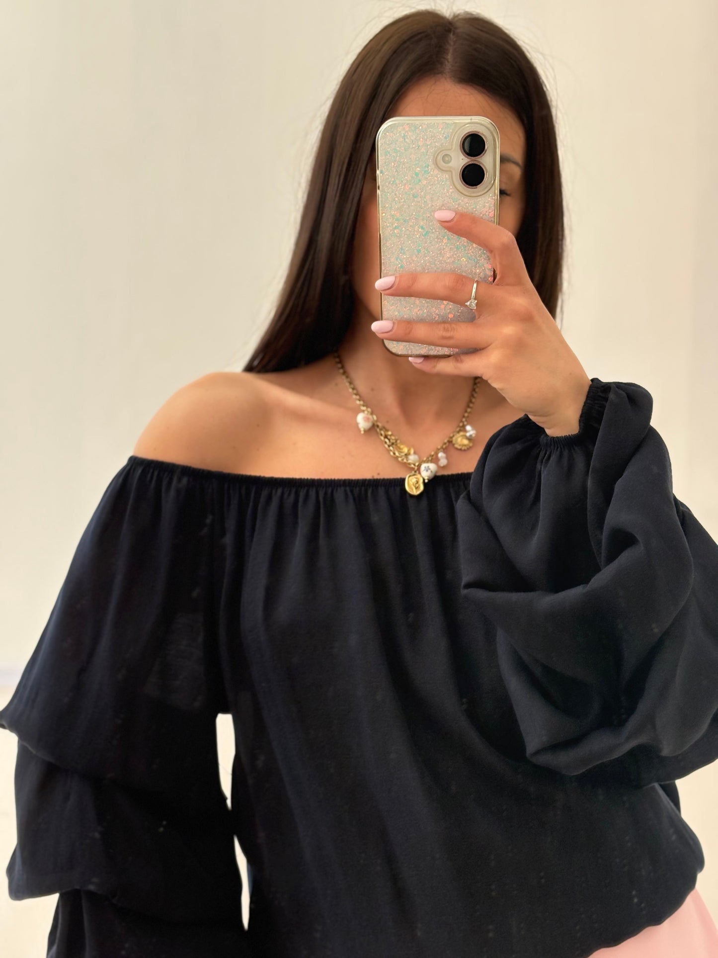 TOP BLU SCOLLO A BARCA