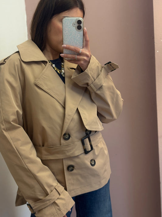 TRENCH CORTO BEIGE