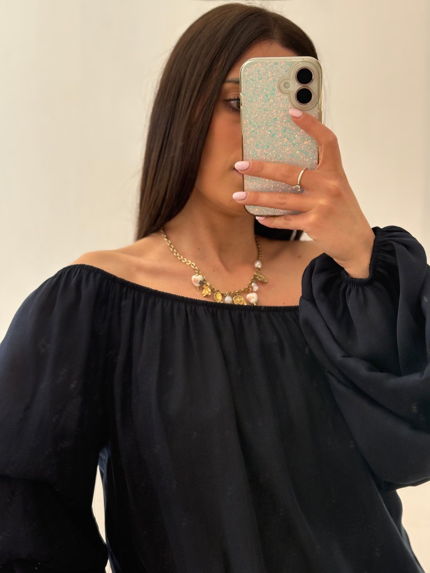 TOP BLU SCOLLO A BARCA