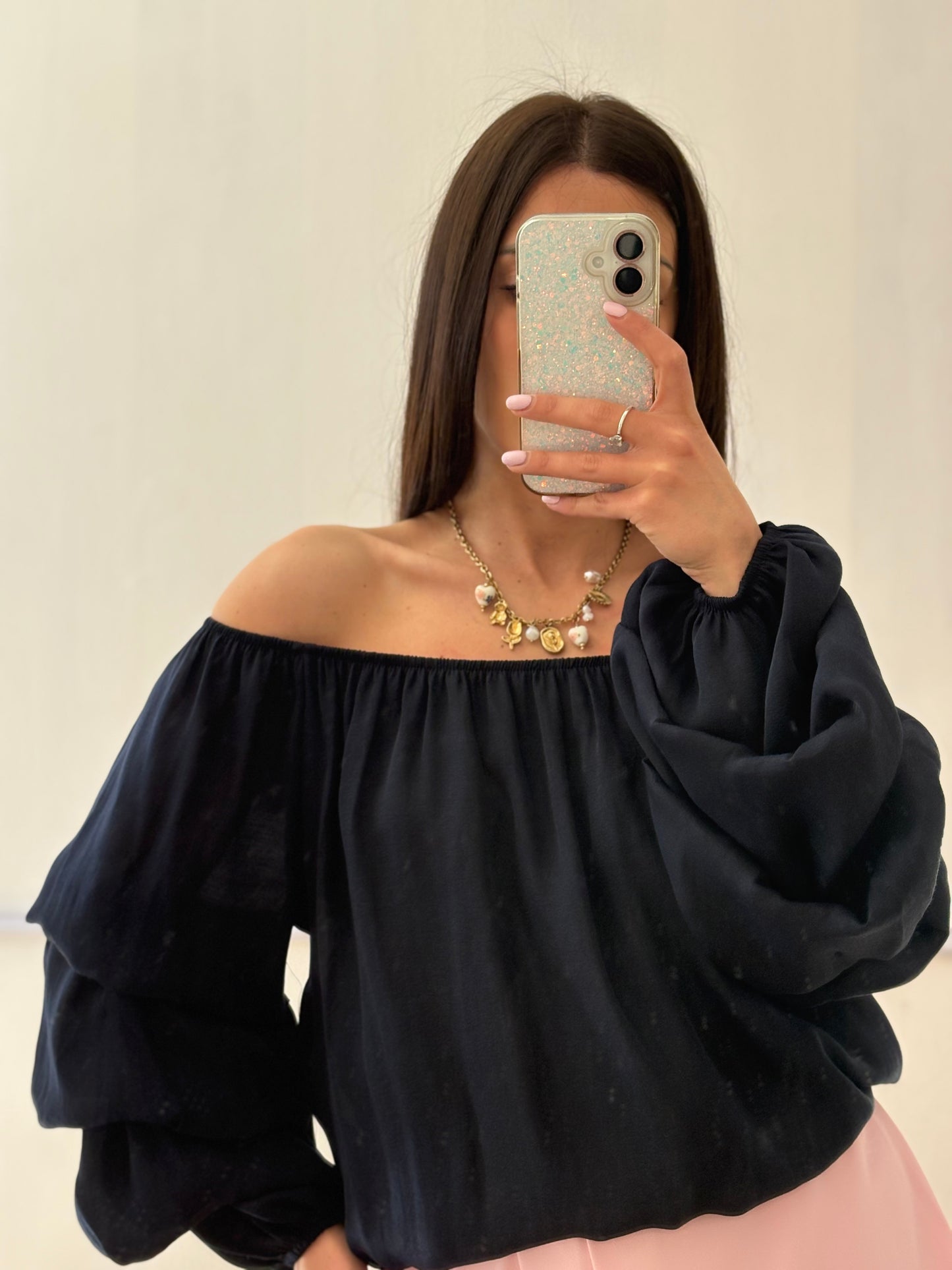 TOP BLU SCOLLO A BARCA