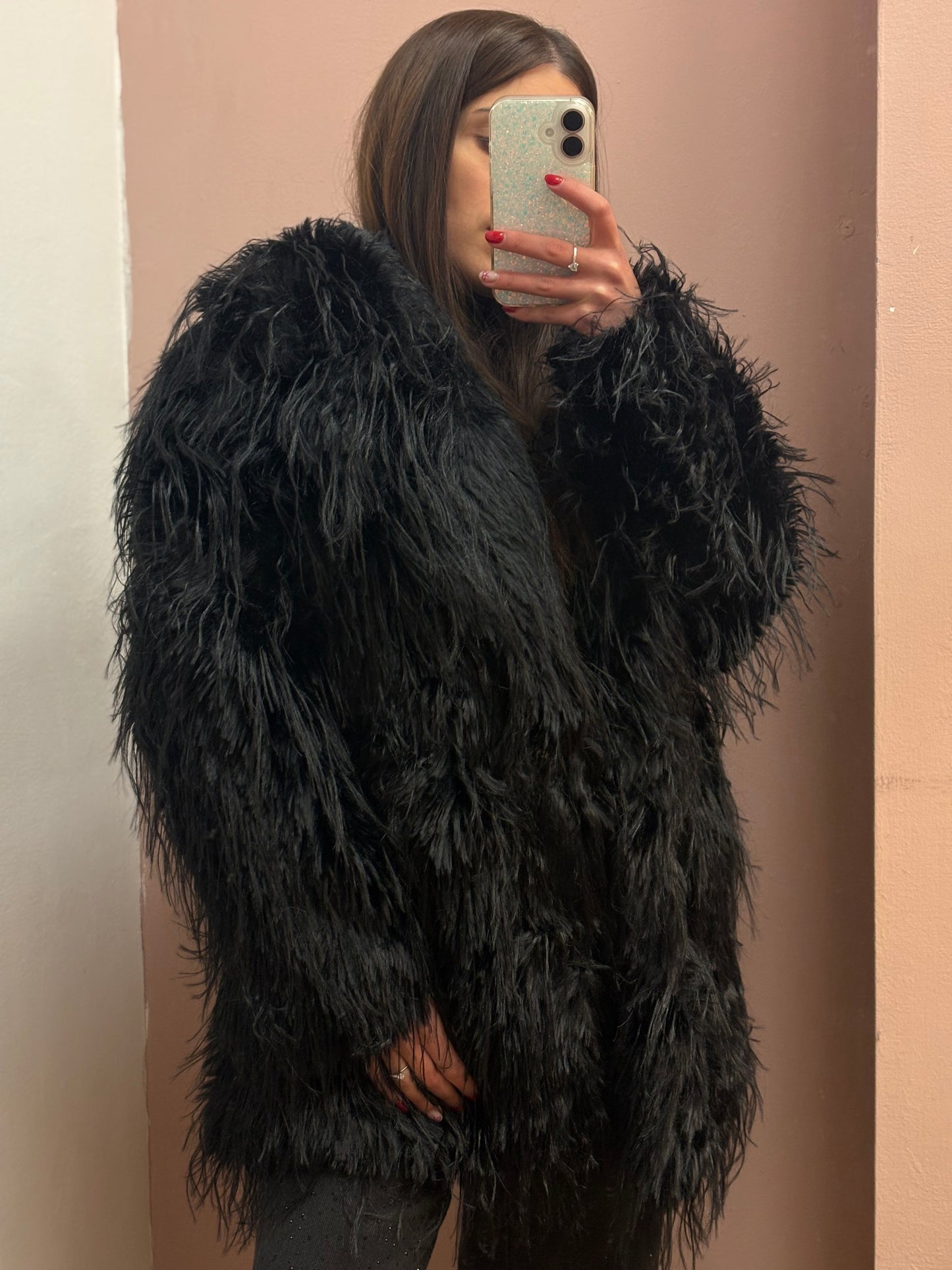 CAPPOTTO PELLICCIA NERO