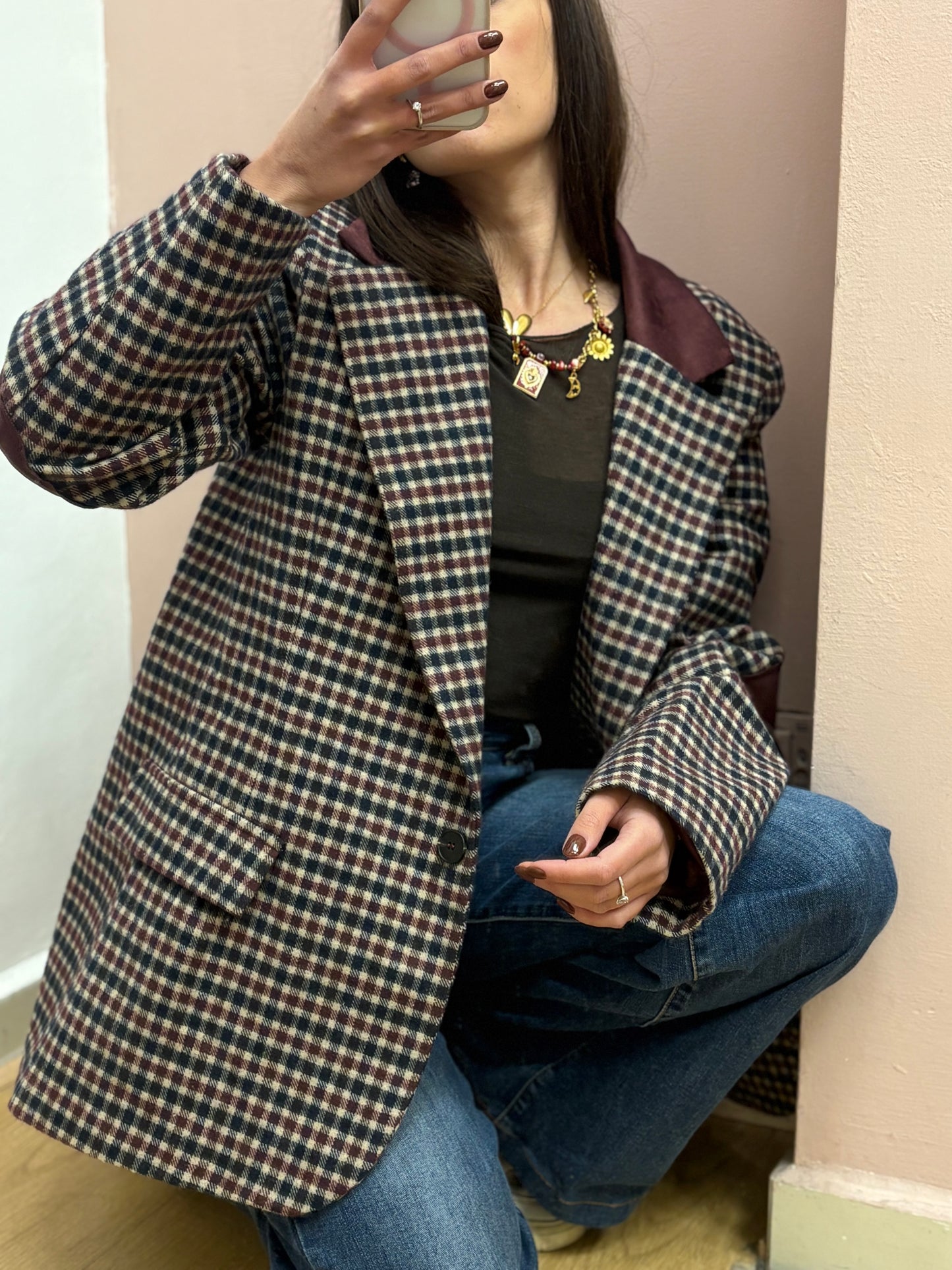 BLAZER SCACCO BURGUNDY