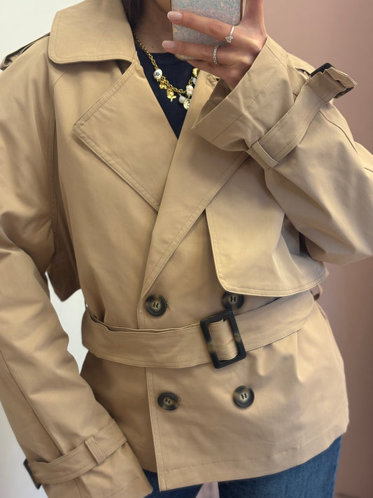 TRENCH CORTO BEIGE