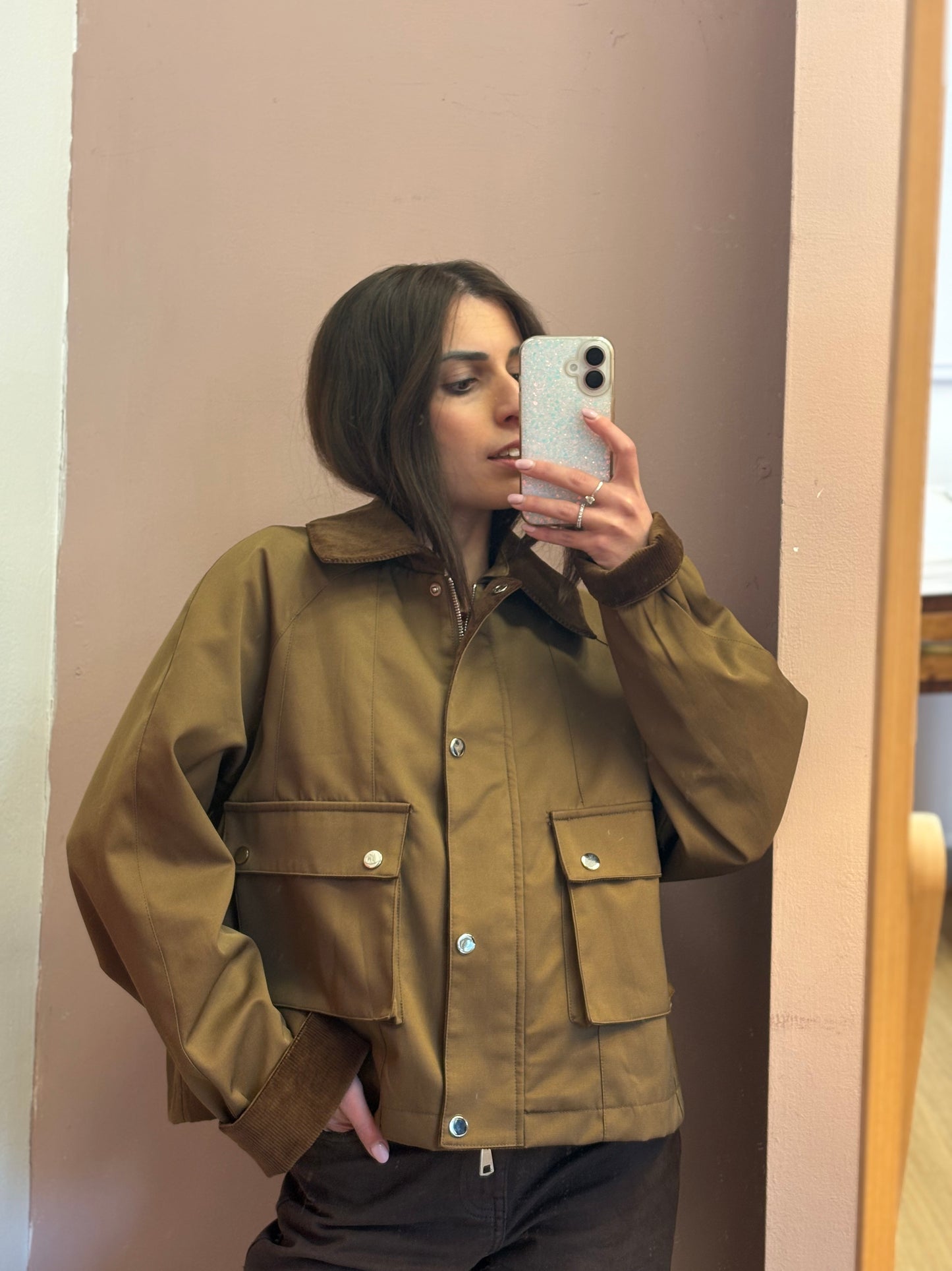 PARKA CORTO MARRONE